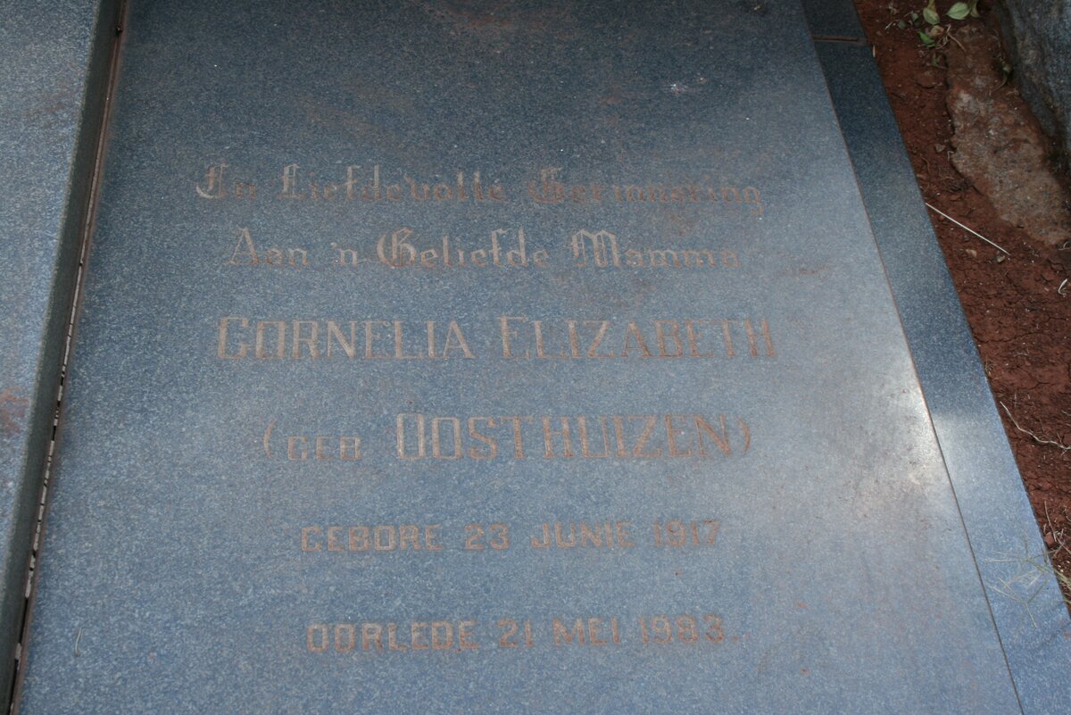 GROBLER Cornelia Elizabeth nee OOSTHUIZEN 1917-1993