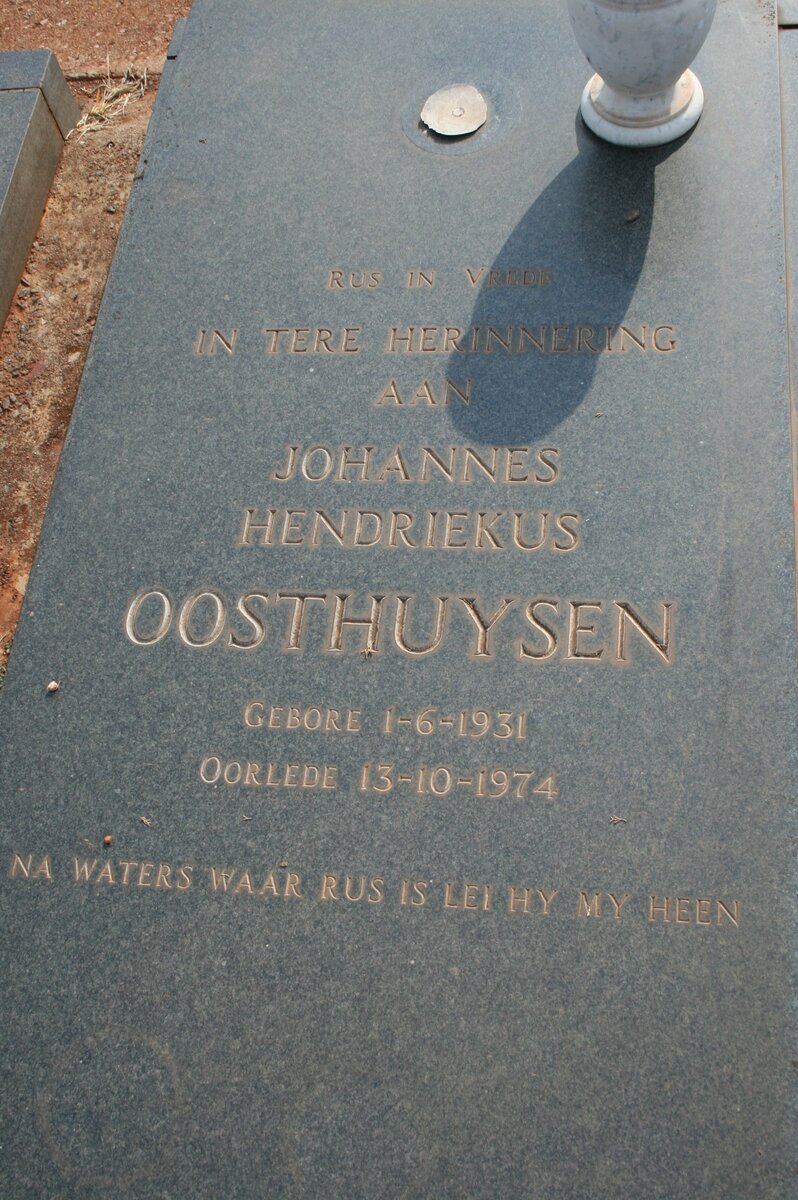 OOSTHUYSEN Johannes Hendriekus 1931-1974