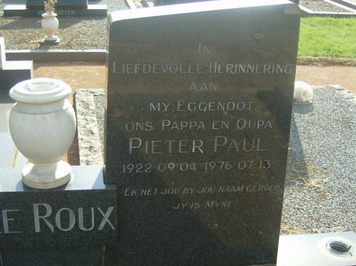 ROUX Pieter Paul, le 1922-1976