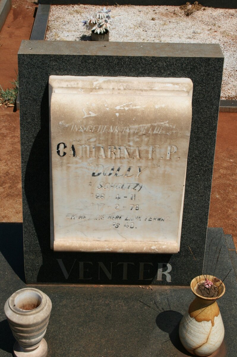 VENTER Catharina F.P. nee SCHOLTZ 1911-1978