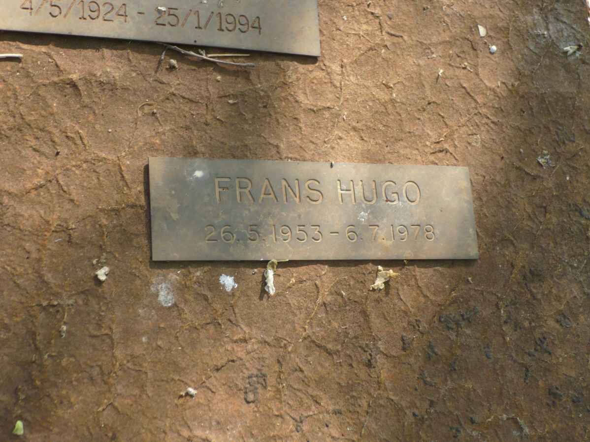 VAN DER VEGTE  Frans Hugo 1953-1978