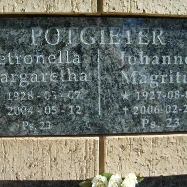 POTGIETER Johannes Magritus 1927-2006 &amp; Petronella Margaretha 1928-2004