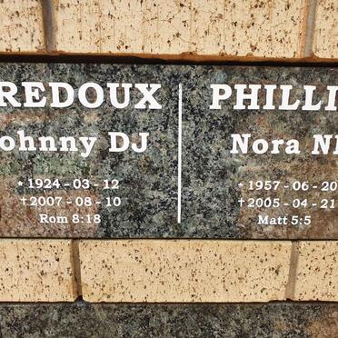 TREDOUX Johnny D.J. 1924-2007 :: PHILLIPS Nora N.K. 1957-2005