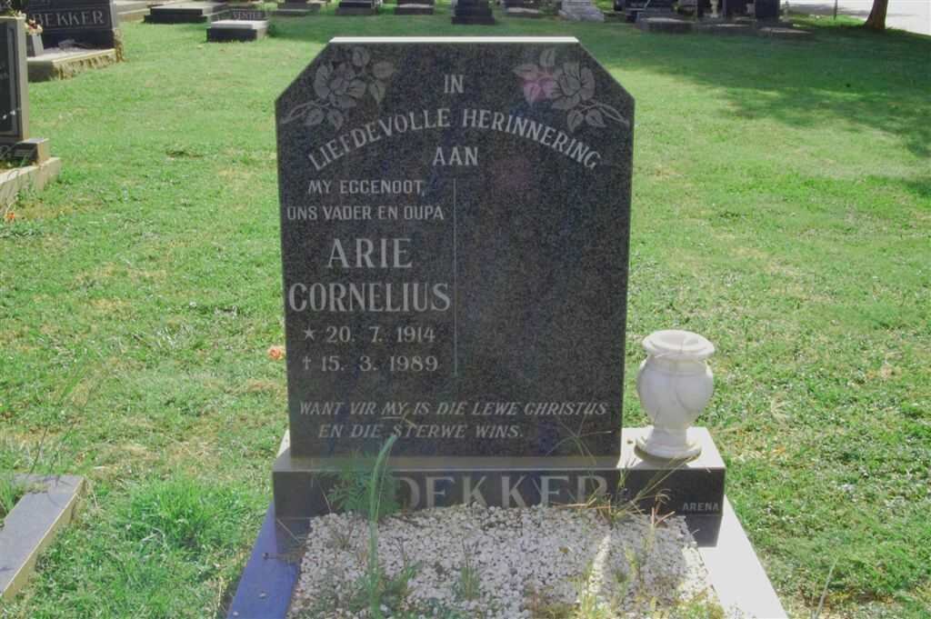 DEKKER Arie Cornelius 1914-1989