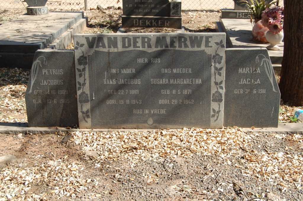 MERWE, van der
