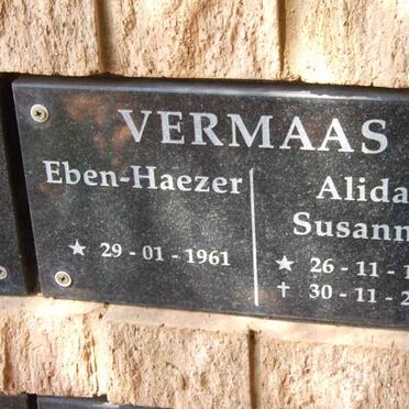 VERMAAS Eben-Haezer 1961- &amp; Alida Susanna 1960-2011