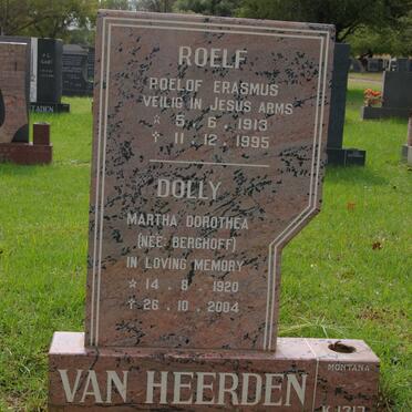 HEERDEN Roelof Erasmus, van 1913-1995 &amp; Martha Dorothea BERGHOFF 1920-2004