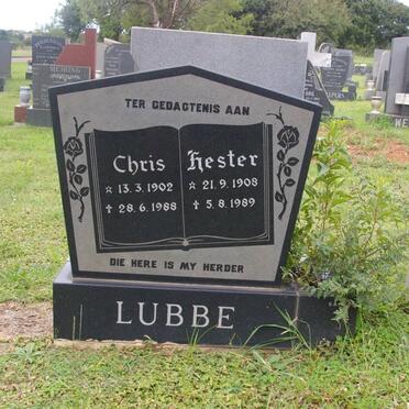 LUBBE Chris 1902-1988 &amp; Hester 1908-1989