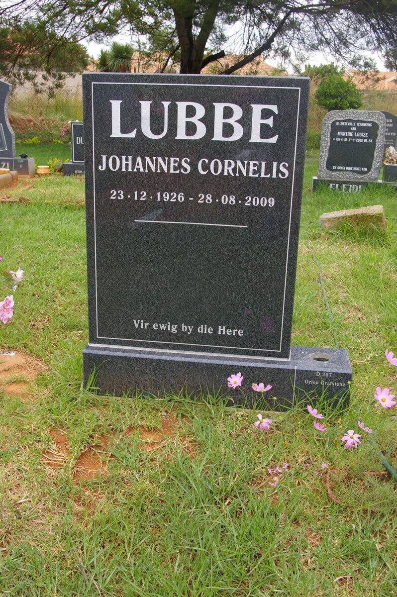 LUBBE Johannes Cornelis 1926-2009