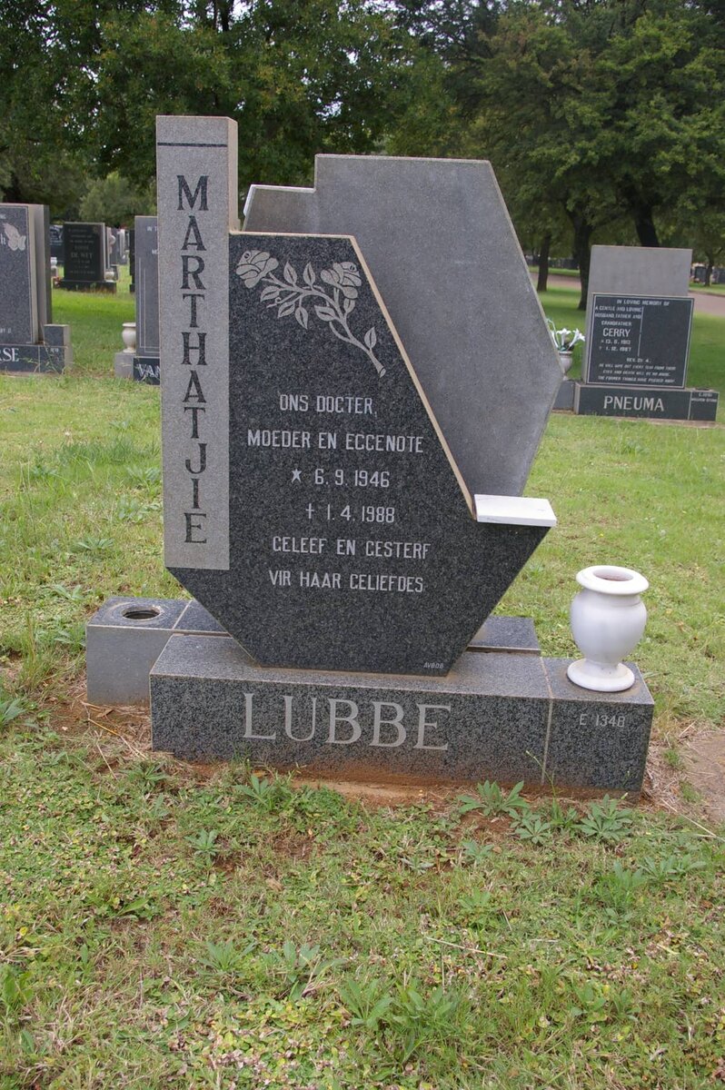 LUBBE Marthatjie 1946-1988