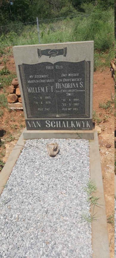 SCHALKWYK Willem F.T., van 1883-1978 &amp; Hendrina S. voorheen SMIT nee ENGELBRECHT 1894-1987