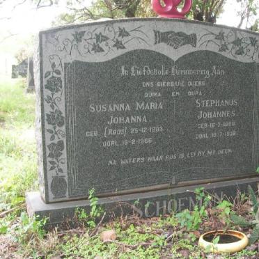 SCHOEMAN Stephanus Johannes 1880-1932 &amp; Susanna Maria Johanna ROOS 1883-1966