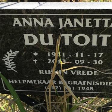 TOIT Anna Janetta, du 1941-2013