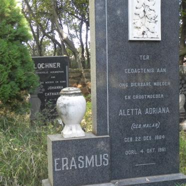 ERASMUS Aletta Adriana nee MALAN 1884-1961