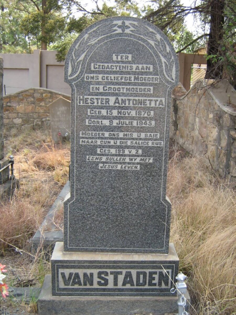 STADEN Hester Antonetta, van 1870-1945