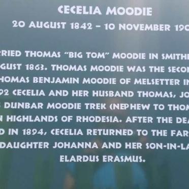 MOODIE Cecilia nee ROBBERTSE 1842-1905