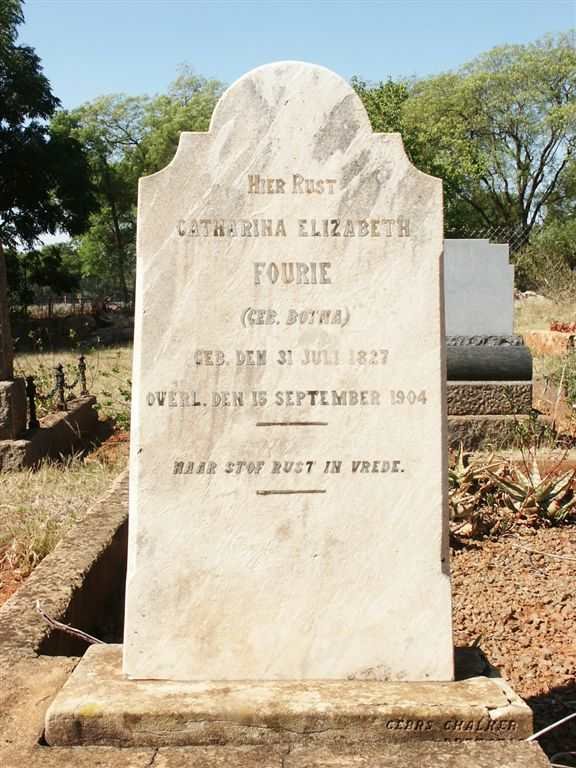 FOURIE Catharina Elizabeth nee BOTHA 1827-1904