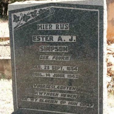 SIMPSON Ester A.J. nee FOURIE 1854-1942