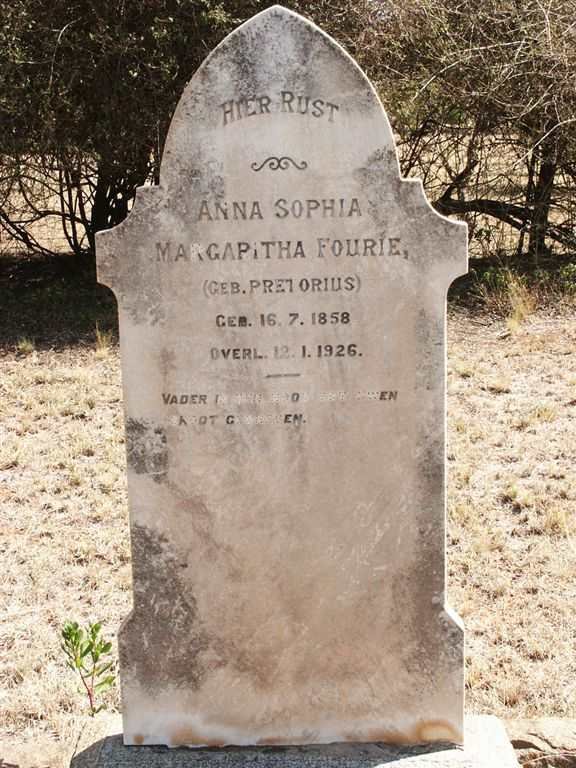 FOURIE Anna Sophia Margaritha nee PRETORIUS 1858-1926