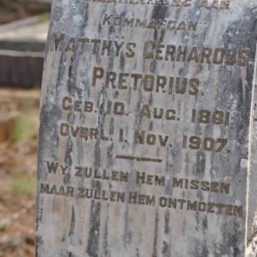 PRETORIUS Matthys Gerhardus 1861-1907