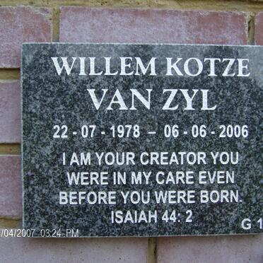 ZYL Willem Kotze, van 1978-2006