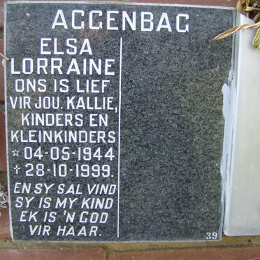 AGGENBAG Elsa Lorraine 1944-1999