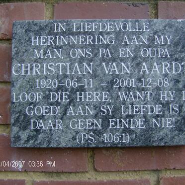 AARDT Christian, van 1920-2001