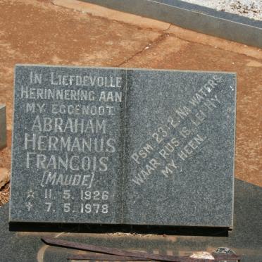 ? Abraham Hermanus Francois 1926-1978