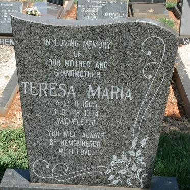 BABERO Teresa Maria nee MICHELETTI 1905-1994