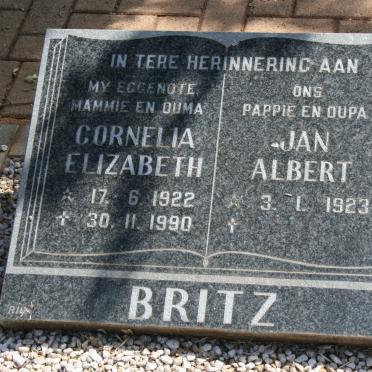 BRITZ Jan Albert 1923- &amp; Cornelia Elizabeth 1922-1990