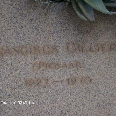 CILLIERS Francisca nee PIENAAR 1927-1970