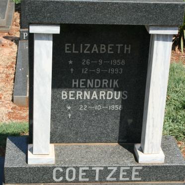 COETZEE Hendrik Bernardus 1958- &amp; Elizabeth 1958-1993