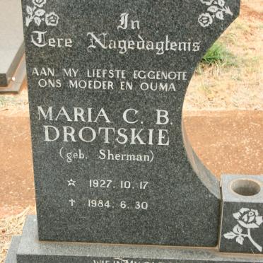 DROTSKIE Maria C.B. nee SHERMAN 1927-1984