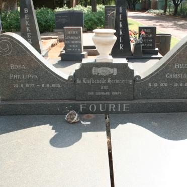 FOURIE Frederick Christoffel 1870-1965 &amp; Rosa Phillippa 1877-1965