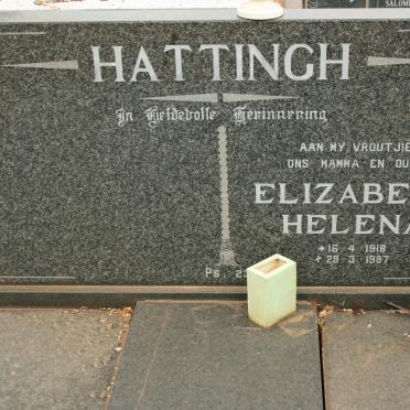 HATTINGH Elizabeth Helena 1918-1987