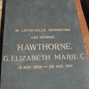 HAWTHORNE G. Elizabeth Marie C. 1908-1981