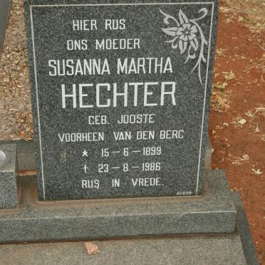 HECHTER Susanna Martha formerly VAN DEN BERG nee JOOSTE 1899-1986