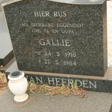HEERDEN Gallie, van 1918-1984