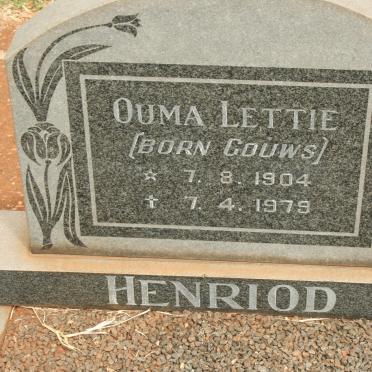 HENRIOD Lettie nee GOUWS 1904-1979