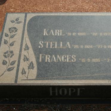 HOPF Karl 1886-1972 &amp; Frances 1895-1986 :: HOPF Stella 1924-1974