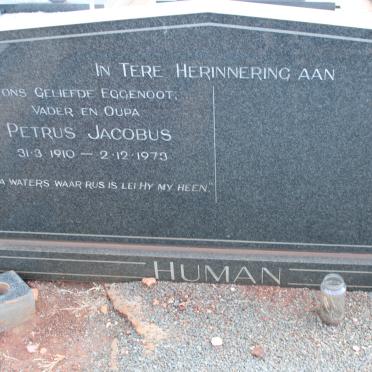 HUMAN Petrus Jacobus 1910-1973