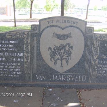 JAARSVELD Hendrik Christiaan, van 1905-1966 &amp; Johanna Sophia 1919-1969