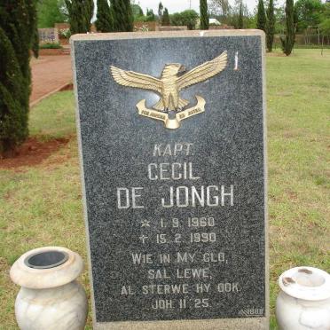 JONGH Cecil, de 1960-1990