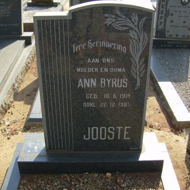 JOOSTE Ann Byrus 1919-1985