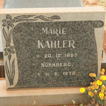 KAHLER Marie nee NÜRNBERG 1885-1978