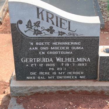 KRIEL Gertruida Wilhelmina 1905-1997