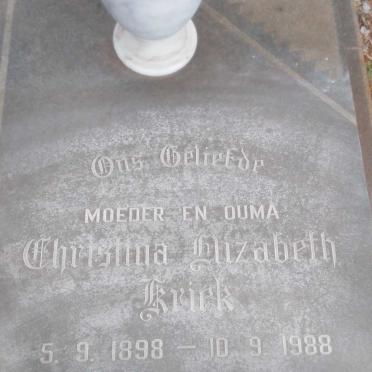 KRIEK Christina Elizabeth 1898-1988