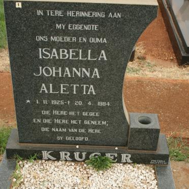 KRUGER Isabella Johanna Aletta 1925-1984
