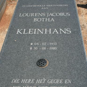 KLEINHANS Lourens Jacobus Botha 1953-1980