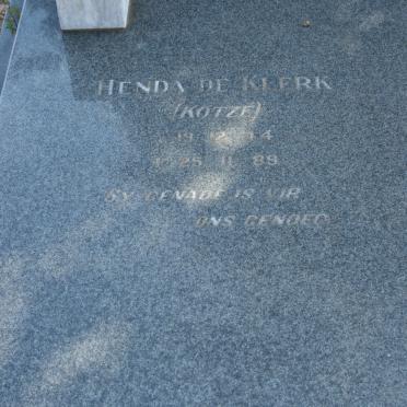 KLERK Henda, de nee KOTZÉ 1914-1989